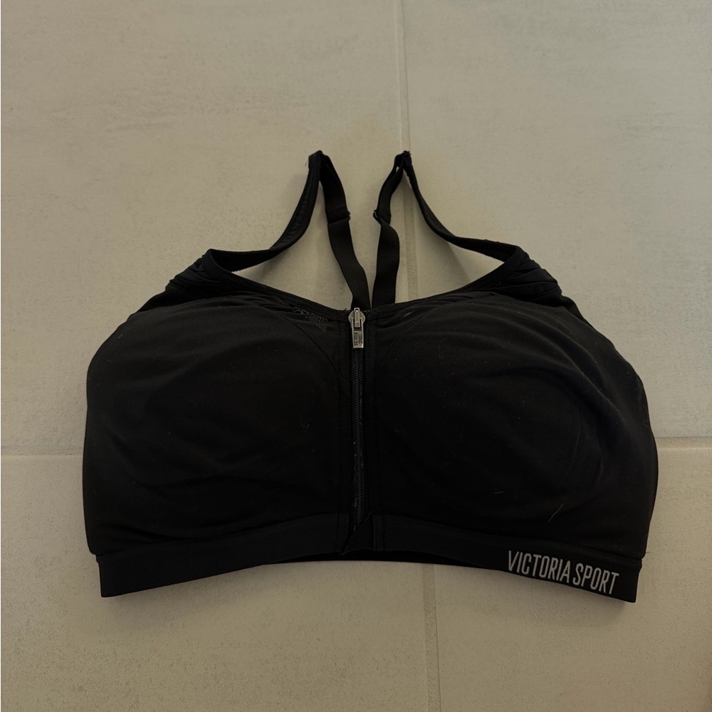 Victoria’s Secret Sport Front Opening Zipped Black Sports Bra